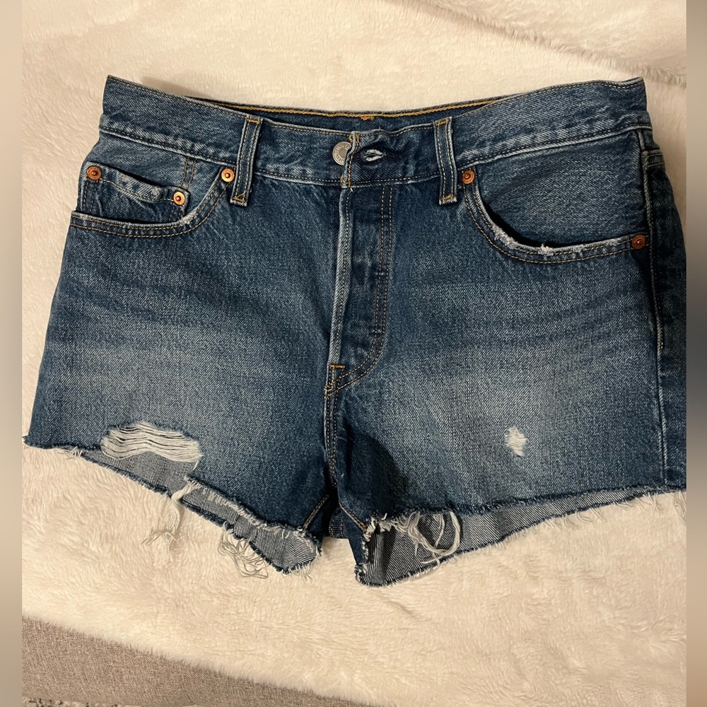 Levi Denim Distressed Shorts